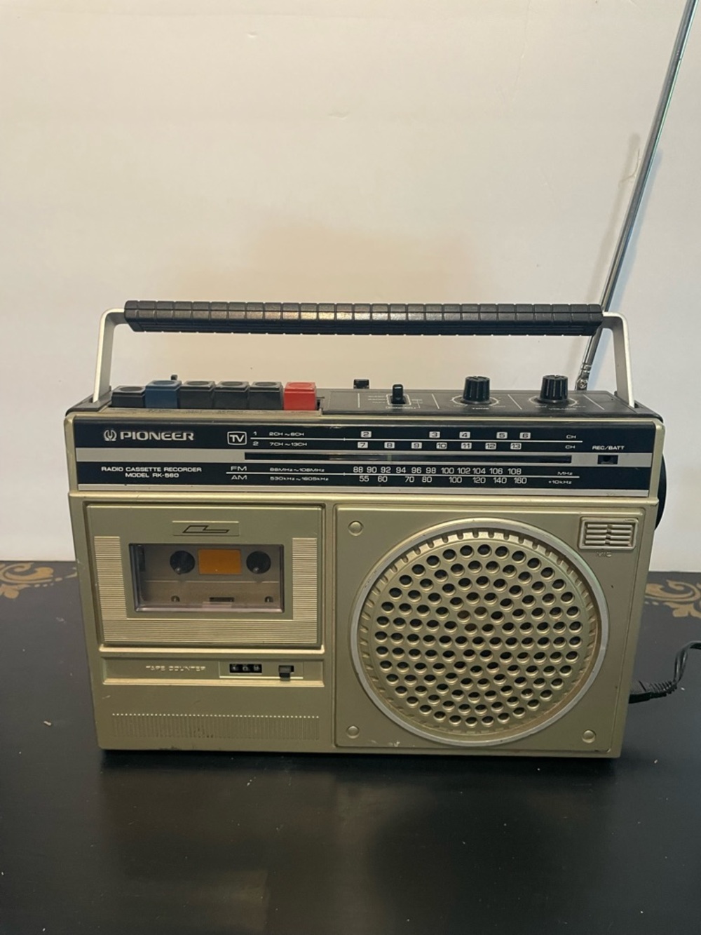 PIONEER Beige and Black Portable Radio Cassette Recorder